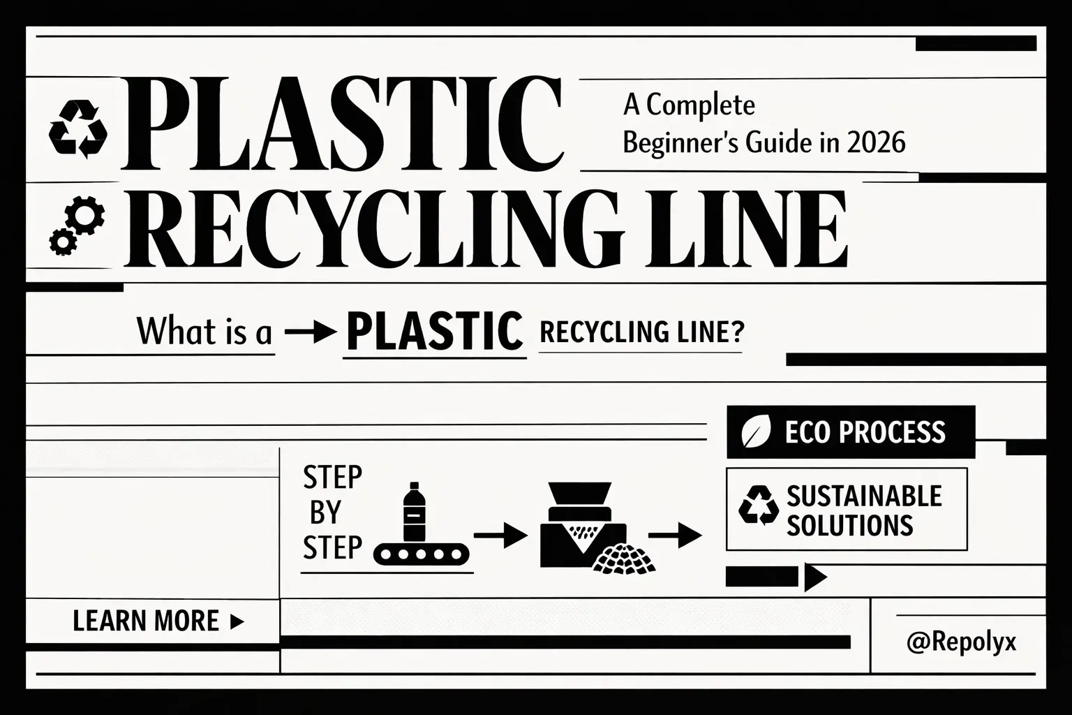 Modern plastic recycling line facility